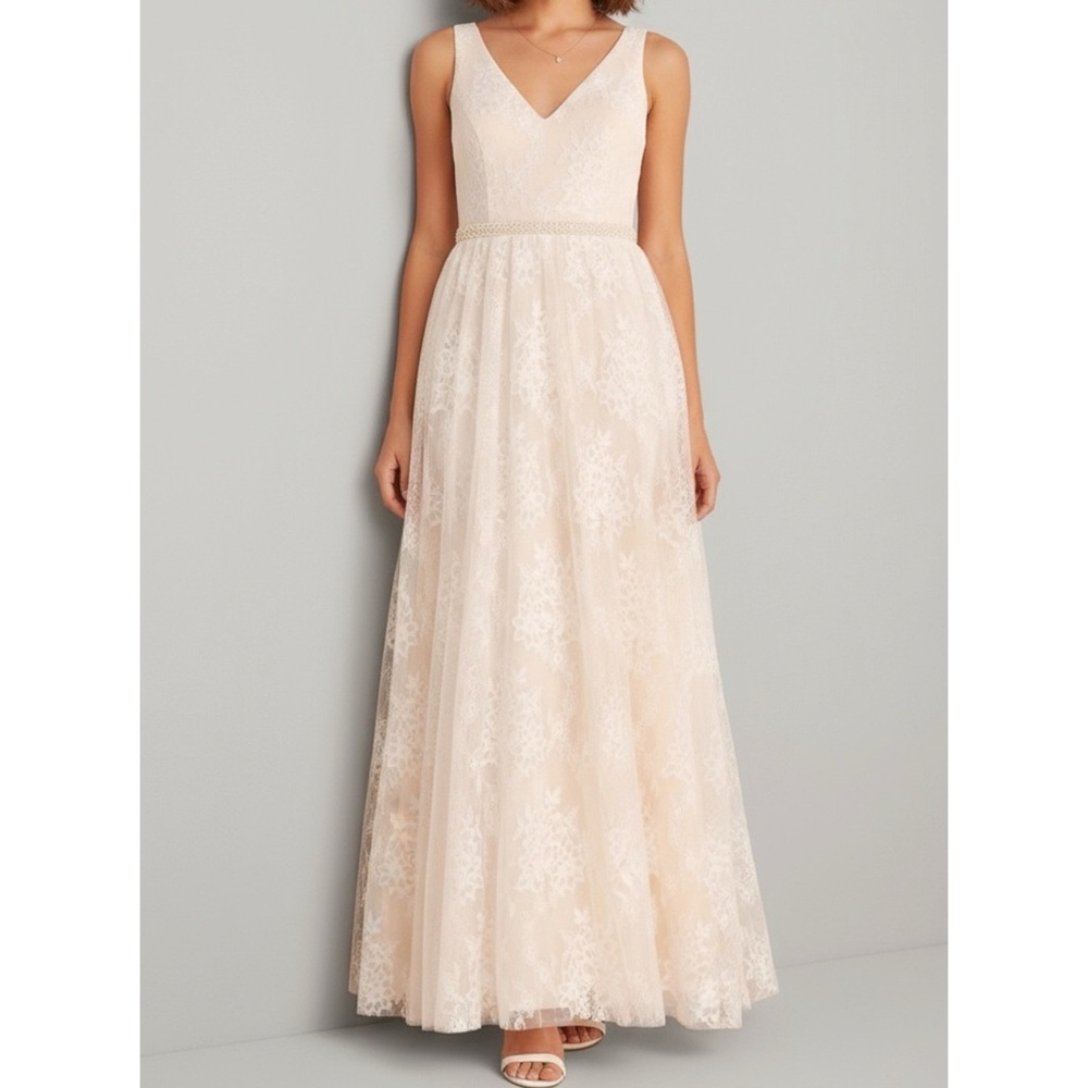 LULUS Sweet Love Floral Lace Beaded Maxi Dress, Ivory, Small - Picture 12 of 15
